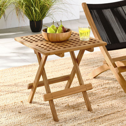 Vienna Outdoor Patio Teak Wood Side Table in Natural by Modway (6810)