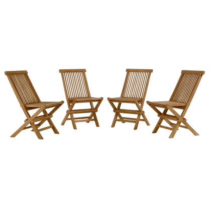 Vienna Outdoor Patio Teak Wood Folding Dining Chairs Set of 4 in Natural by Modway (6812)