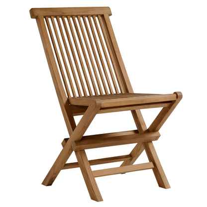 Vienna 5-Piece Outdoor Patio Teak Wood Dining Set with Folding Chairs in Natural by Modway (6931)