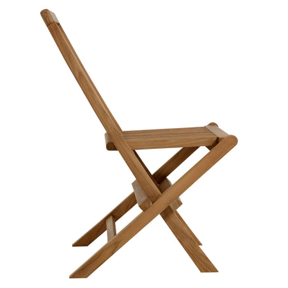 Vienna 5-Piece Outdoor Patio Teak Wood Dining Set with Folding Chairs in Natural by Modway (6931)