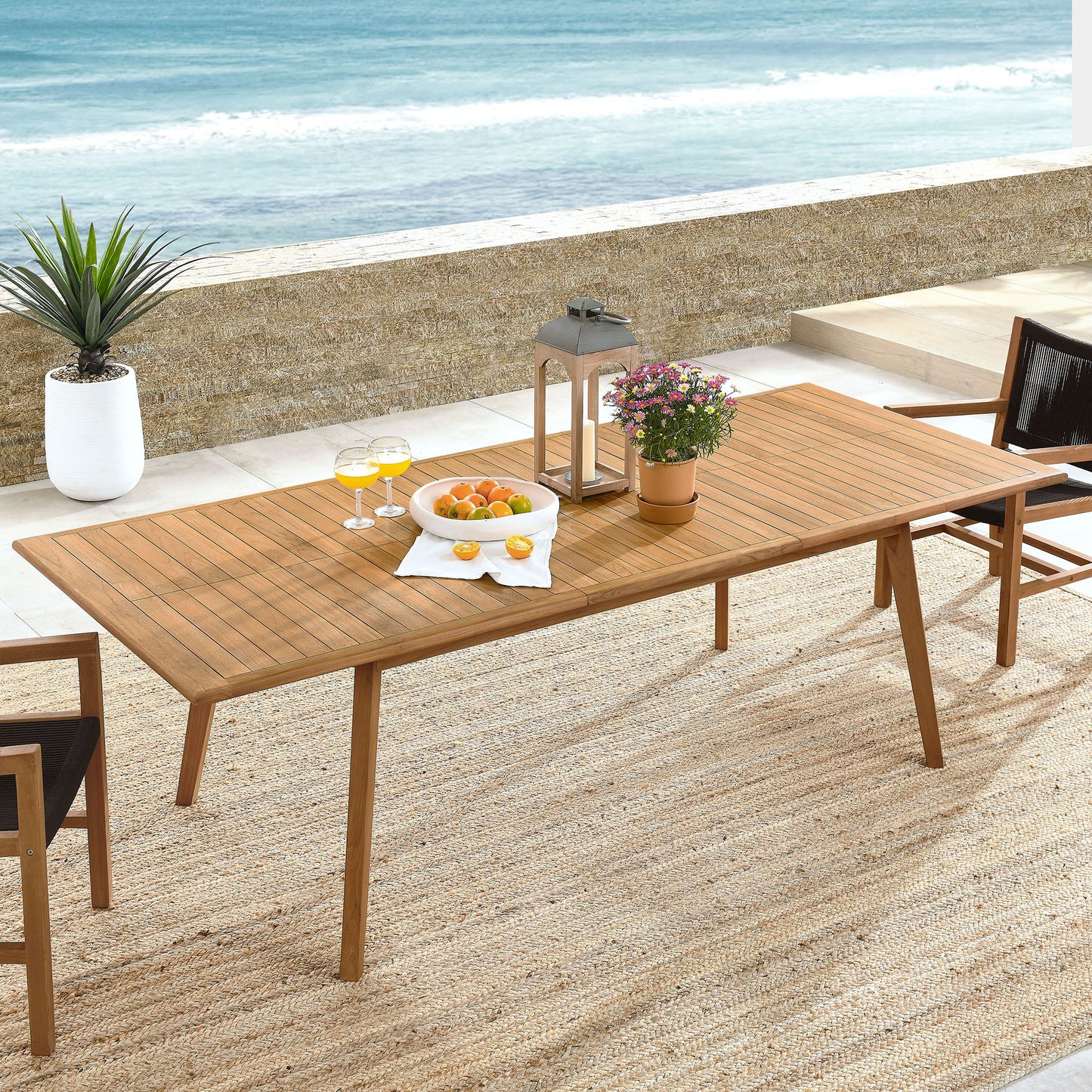 Vienna Outdoor Patio Teak Wood Extendable Dining Table in Natural by Modway (6813)