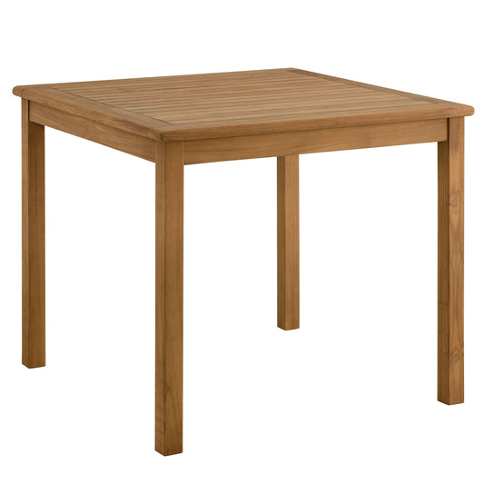 Vienna 34" Square Outdoor Patio Teak Wood Dining Table in Natural by Modway (6814)