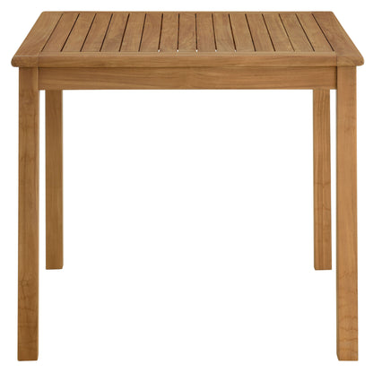 Vienna 5-Piece Outdoor Patio Teak Wood Dining Set with Rope Folding Chairs in Natural by Modway (6932)