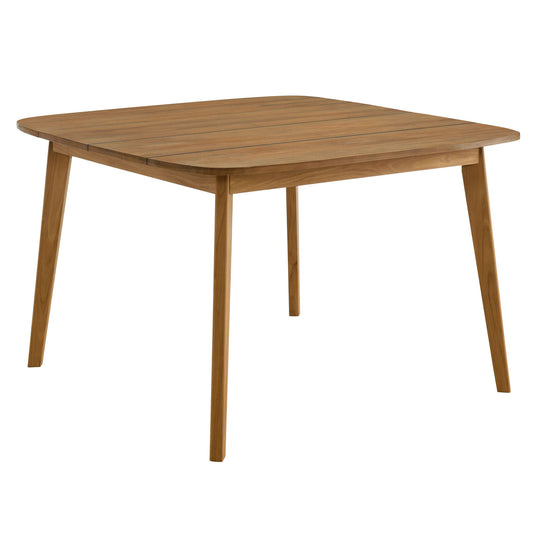 Vienna 46" Square Outdoor Patio Teak Wood Dining Table in Natural by Modway (6815)