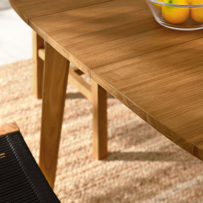 Vienna 5-Piece Outdoor Patio Teak and Rope Dining Set with Armless Chairs in Natural Black by Modway (6934)