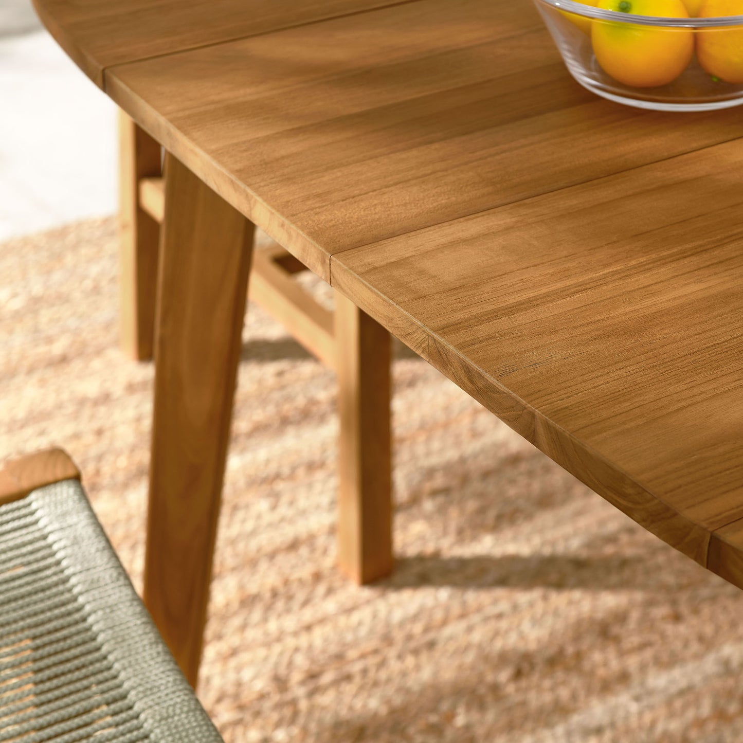 Vienna 5-Piece Outdoor Patio Teak and Rope Dining Set with Armless Chairs in Natural by Modway (6934)