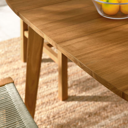 Vienna 5-Piece Outdoor Patio Teak and Rope Dining Set with Armless Chairs in Natural by Modway (6934)