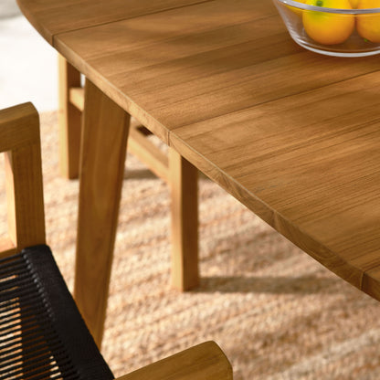 Vienna 5-Piece Outdoor Patio Teak and Rope Dining Set with Armchairs in Natural Black by Modway (6935)