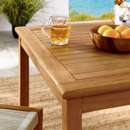 Vienna 3-Piece Outdoor Patio Teak and Rope Dining Set with Armless Chairs in Natural by Modway (6939)