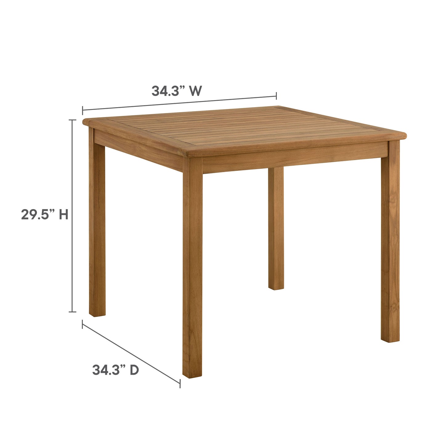Vienna 3-Piece Outdoor Patio Teak and Rope Dining Set with Armchairs in Natural by Modway (6940)