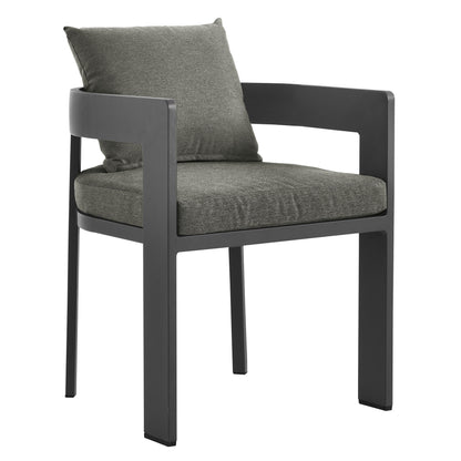 Tahoe 5-Piece Outdoor Patio Aluminum Dining Set in Gray Charcoal by Modway (7060)