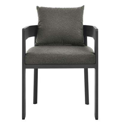 Tahoe 5-Piece Outdoor Patio Aluminum Dining Set in Gray Charcoal by Modway (7060)