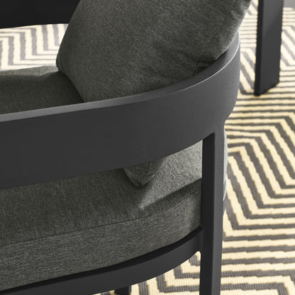 Tahoe Outdoor Patio Aluminum Dining Chair in Gray Charcoal by Modway (7053)