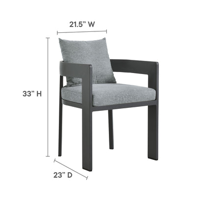 Tahoe Outdoor Patio Aluminum Dining Chair in Gray Gray by Modway (7053)