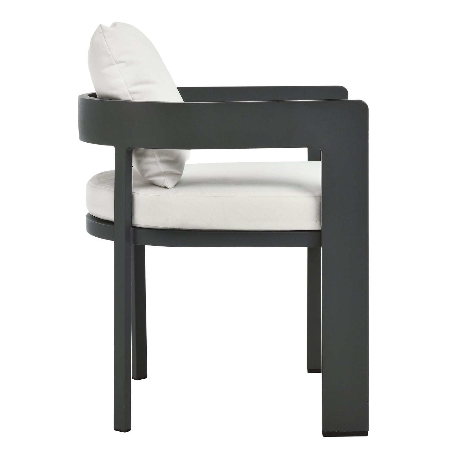 Tahoe Outdoor Patio Aluminum Dining Chair in Gray White by Modway (7053)