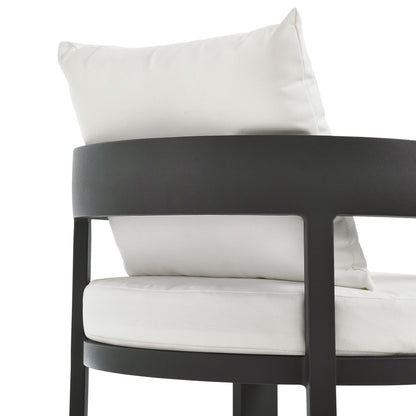 Tahoe Outdoor Patio Aluminum Dining Chair in Gray White by Modway (7053)