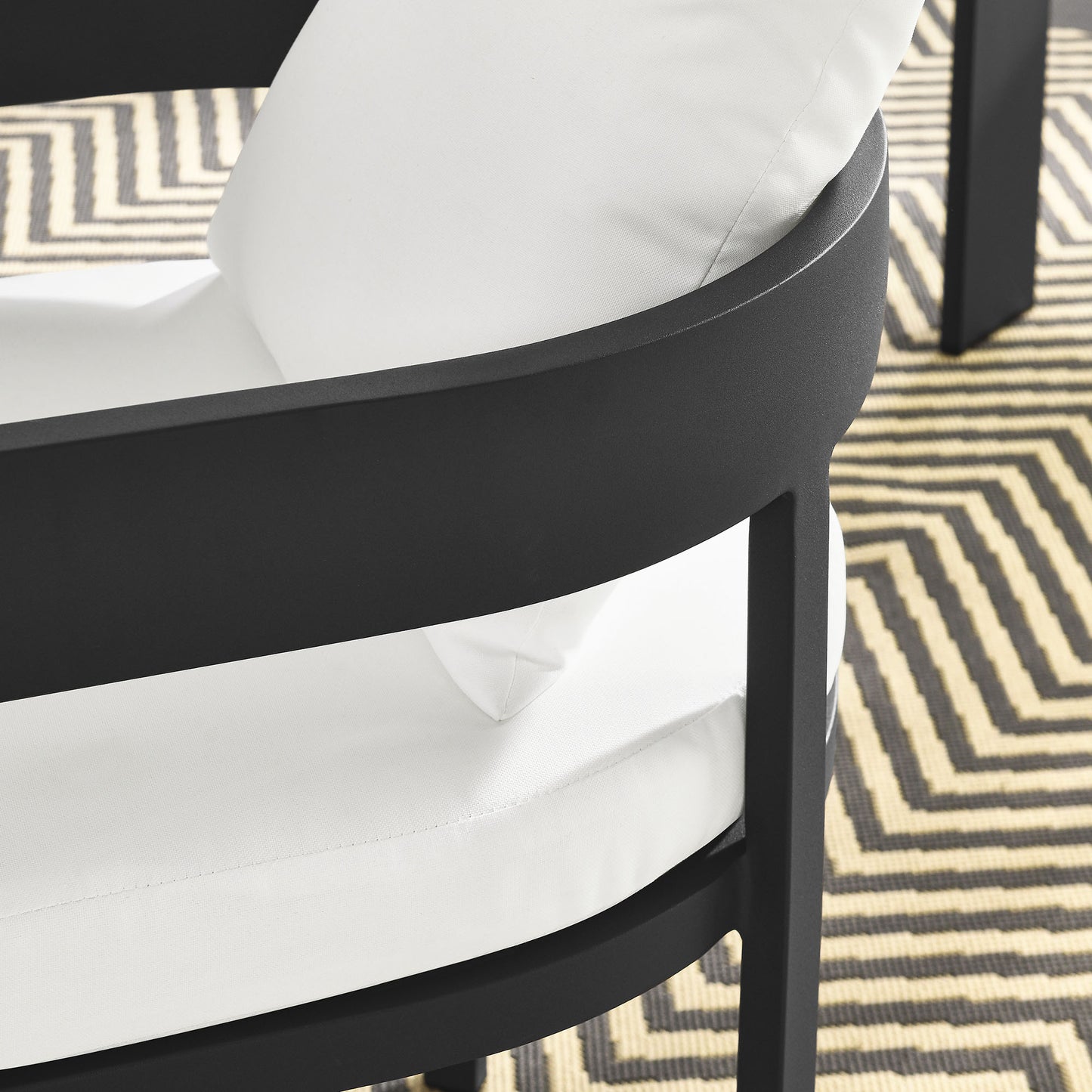 Tahoe Outdoor Patio Aluminum Dining Chair in Gray White by Modway (7053)