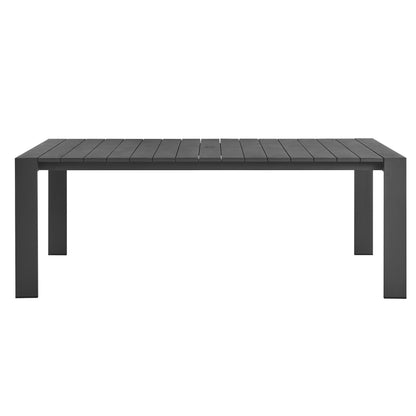 Tahoe Rectangular Outdoor Patio Aluminum Dining Table in Gray by Modway (7054)