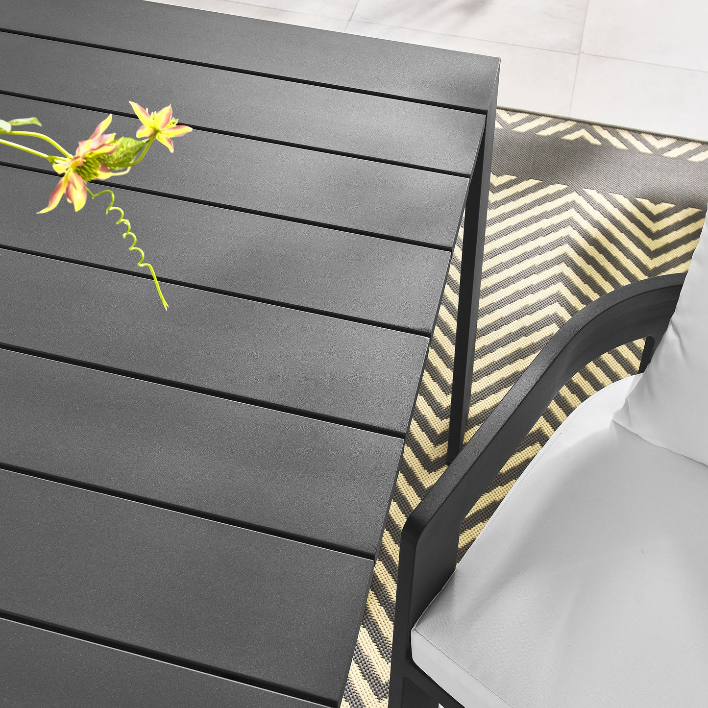 Tahoe Rectangular Outdoor Patio Aluminum Dining Table in Gray by Modway (7054)