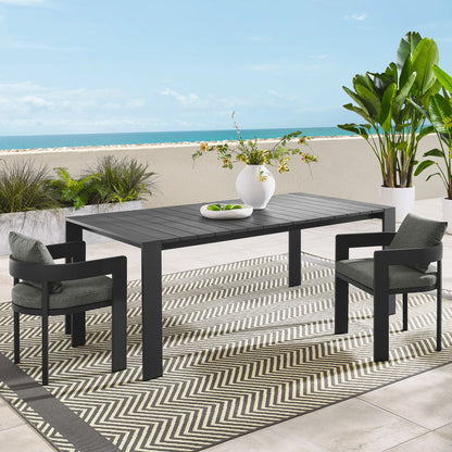 Tahoe Rectangular Outdoor Patio Aluminum Dining Table in Gray by Modway (7054)