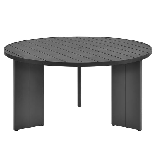 Tahoe Round Outdoor Patio Aluminum Dining Table in Gray by Modway (7055)