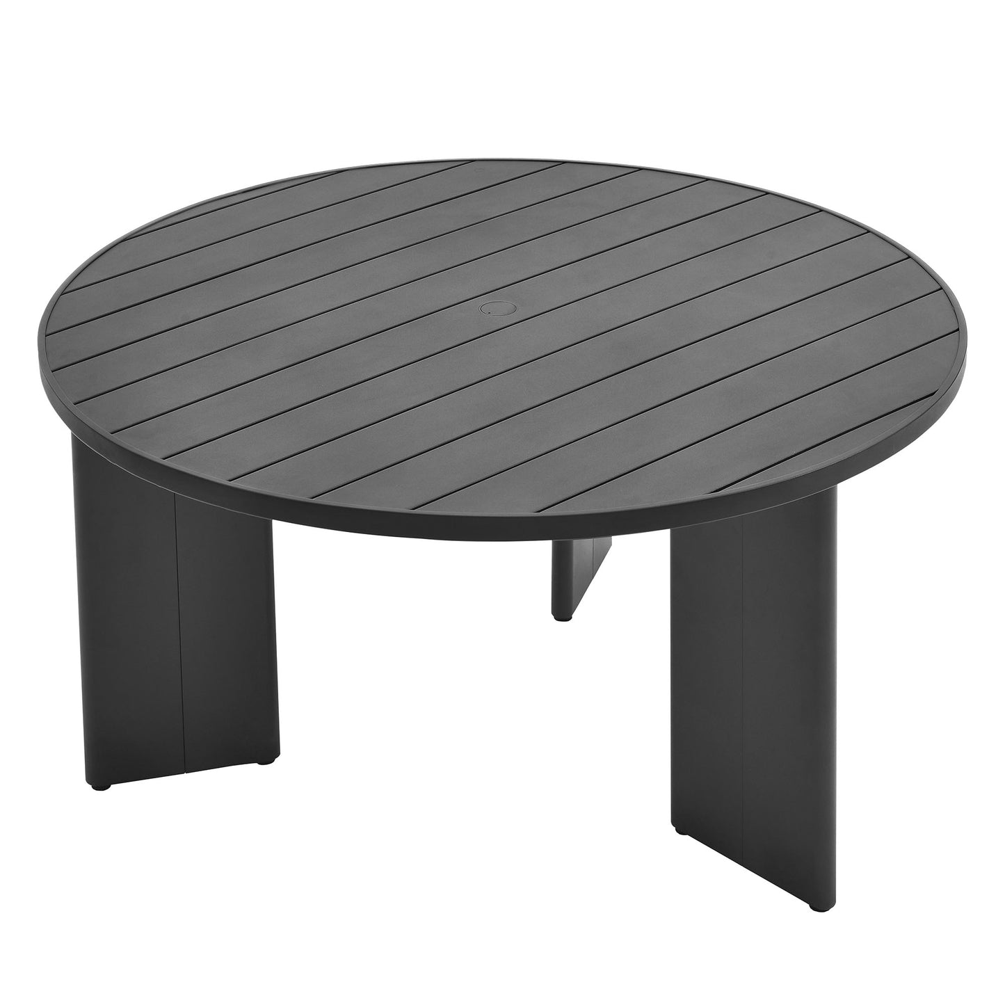 Tahoe Round Outdoor Patio Aluminum Dining Table in Gray by Modway (7055)