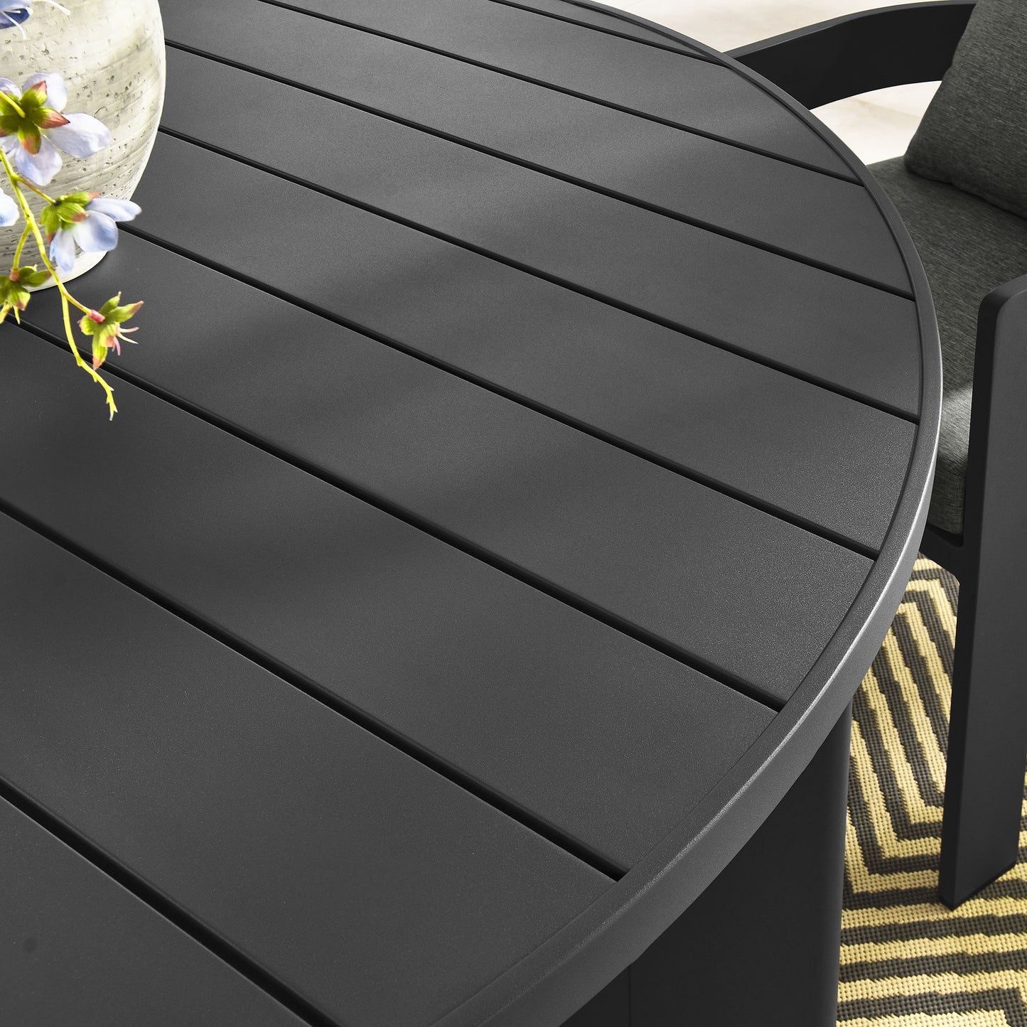 Tahoe Round Outdoor Patio Aluminum Dining Table in Gray by Modway (7055)