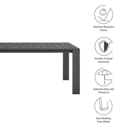 Tahoe 9-Piece Outdoor Patio Aluminum Dining Set in Gray Charcoal by Modway (7059)