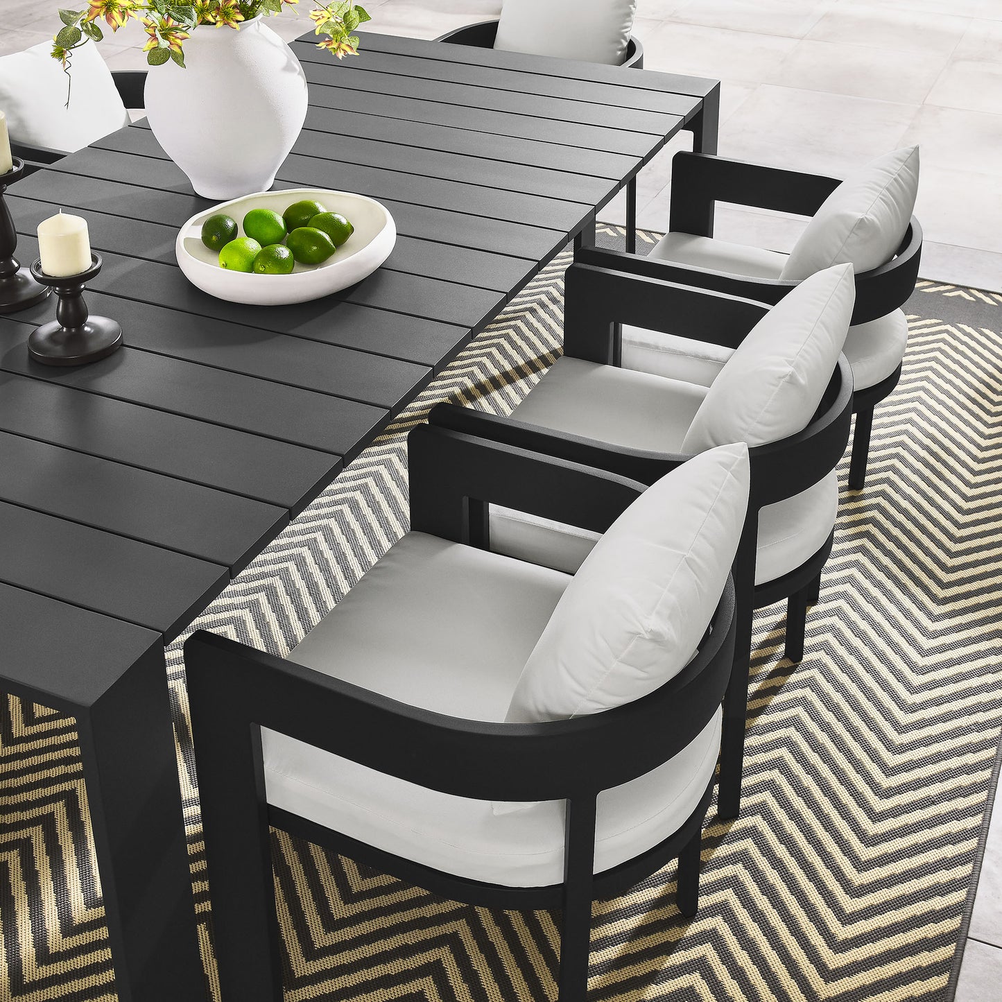 Tahoe 9-Piece Outdoor Patio Aluminum Dining Set in Gray White by Modway (7059)