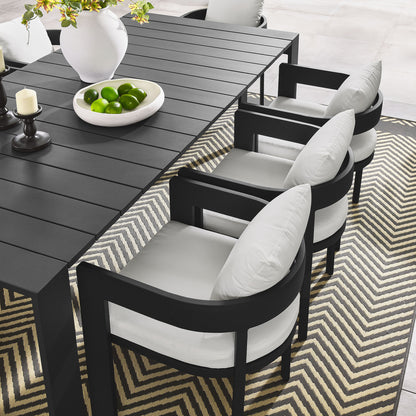 Tahoe 9-Piece Outdoor Patio Aluminum Dining Set in Gray White by Modway (7059)