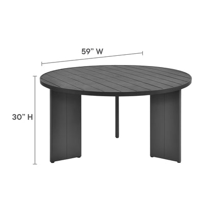 Tahoe 5-Piece Outdoor Patio Aluminum Dining Set in Gray Charcoal by Modway (7060)