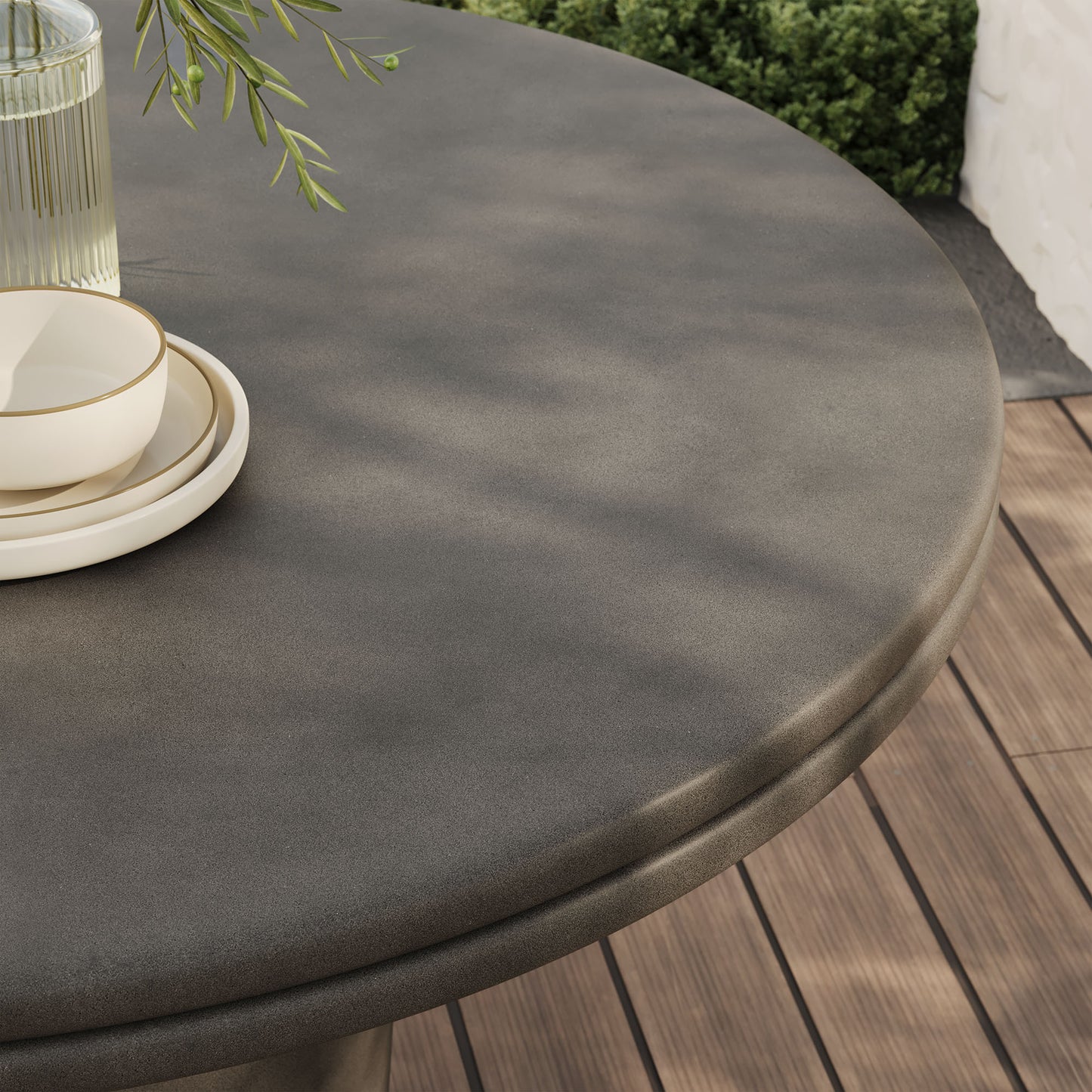 Brion 48" Indoor - Outdoor Patio Concrete Round Dining Table in Gray by Modway (7087)