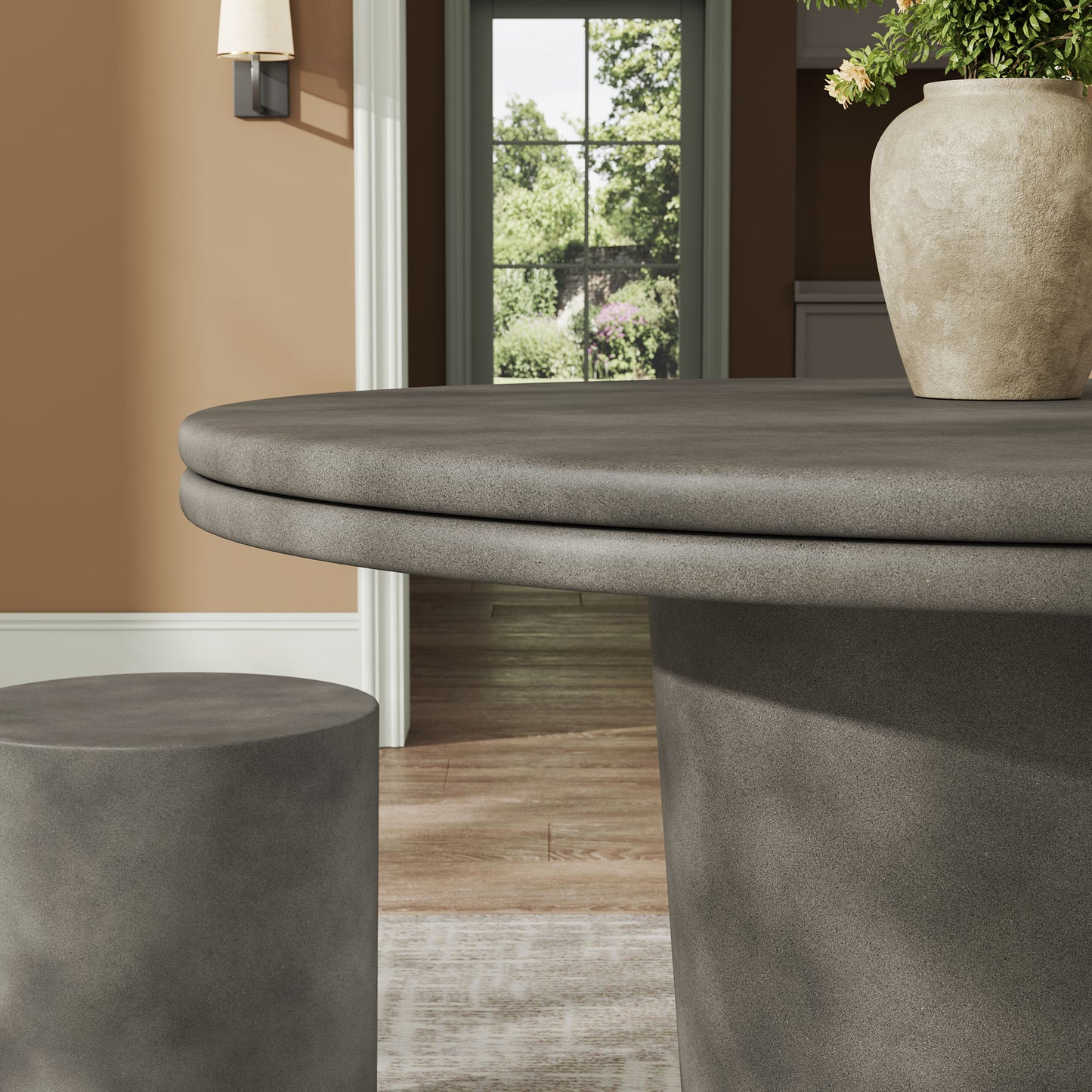 Brion 48" Indoor - Outdoor Patio Concrete Round Dining Table in Gray by Modway (7087)
