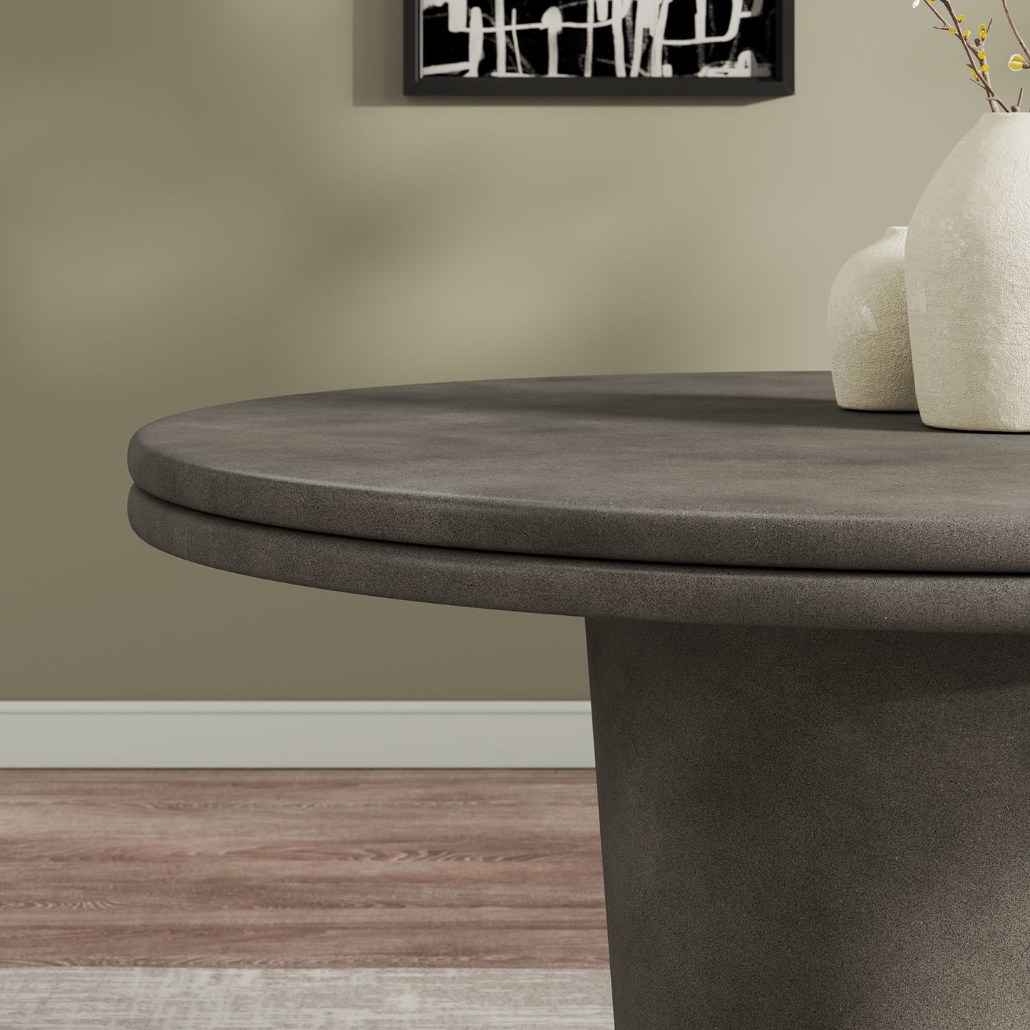 Brion 48" Indoor - Outdoor Patio Concrete Round Dining Table in Gray by Modway (7087)