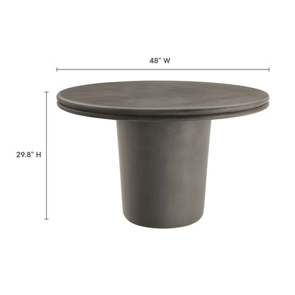 Brion 48" Indoor - Outdoor Patio Concrete Round Dining Table in Gray by Modway (7087)