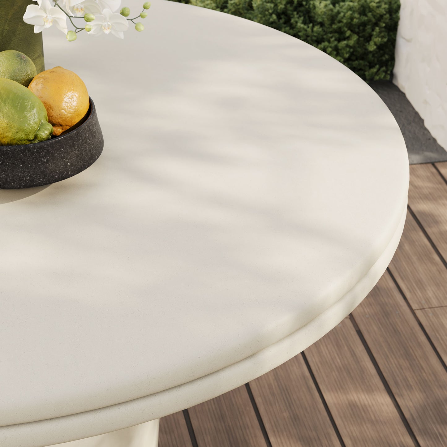 Brion 48" Indoor - Outdoor Patio Concrete Round Dining Table in White by Modway (7087)