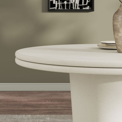 Brion 48" Indoor - Outdoor Patio Concrete Round Dining Table in White by Modway (7087)