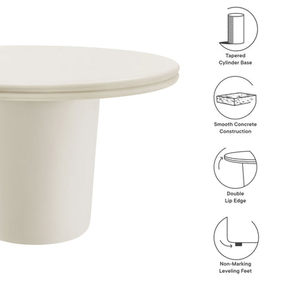 Brion 48" Indoor - Outdoor Patio Concrete Round Dining Table in White by Modway (7087)