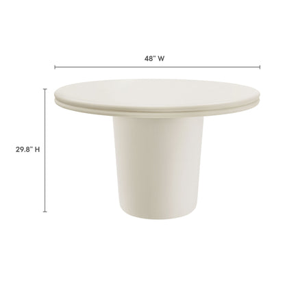 Brion 48" Indoor - Outdoor Patio Concrete Round Dining Table in White by Modway (7087)