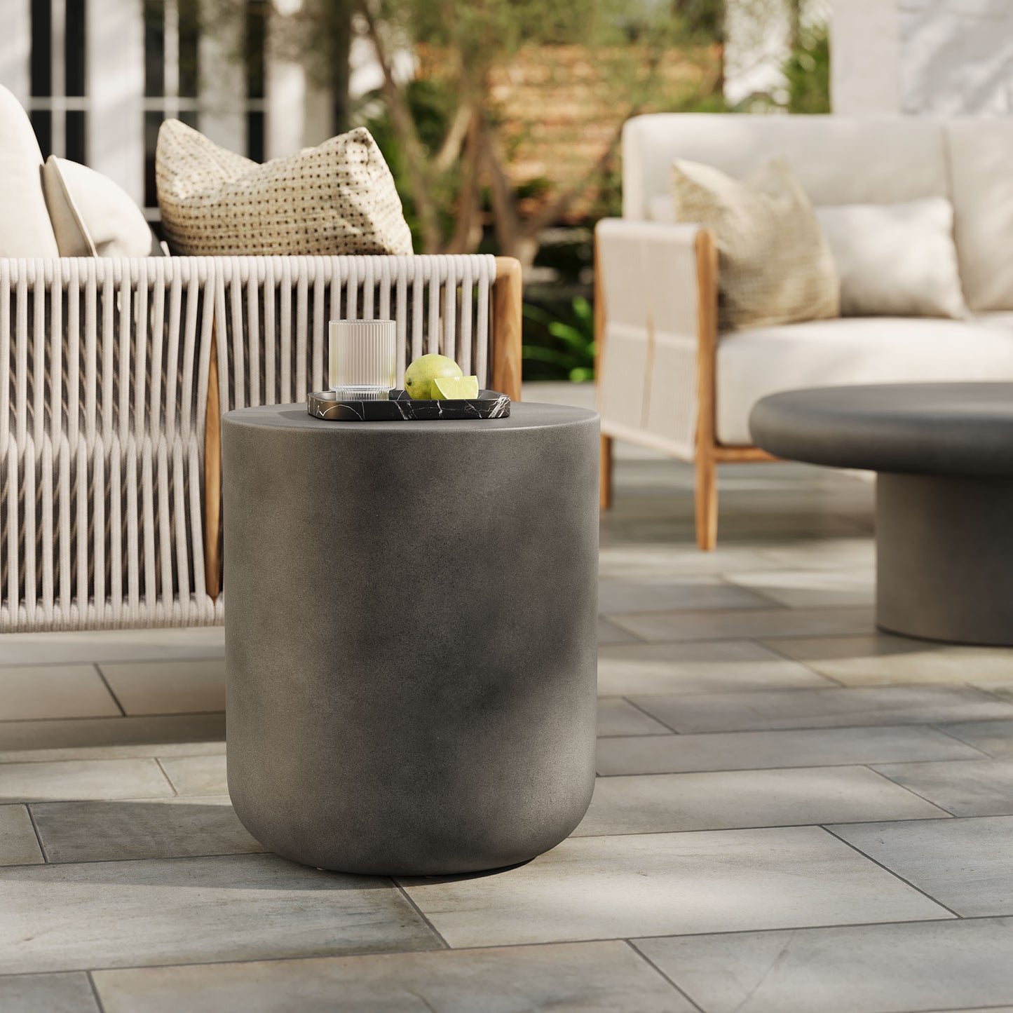 Brion Indoor - Outdoor Patio Concrete Stool in Gray by Modway (7088)