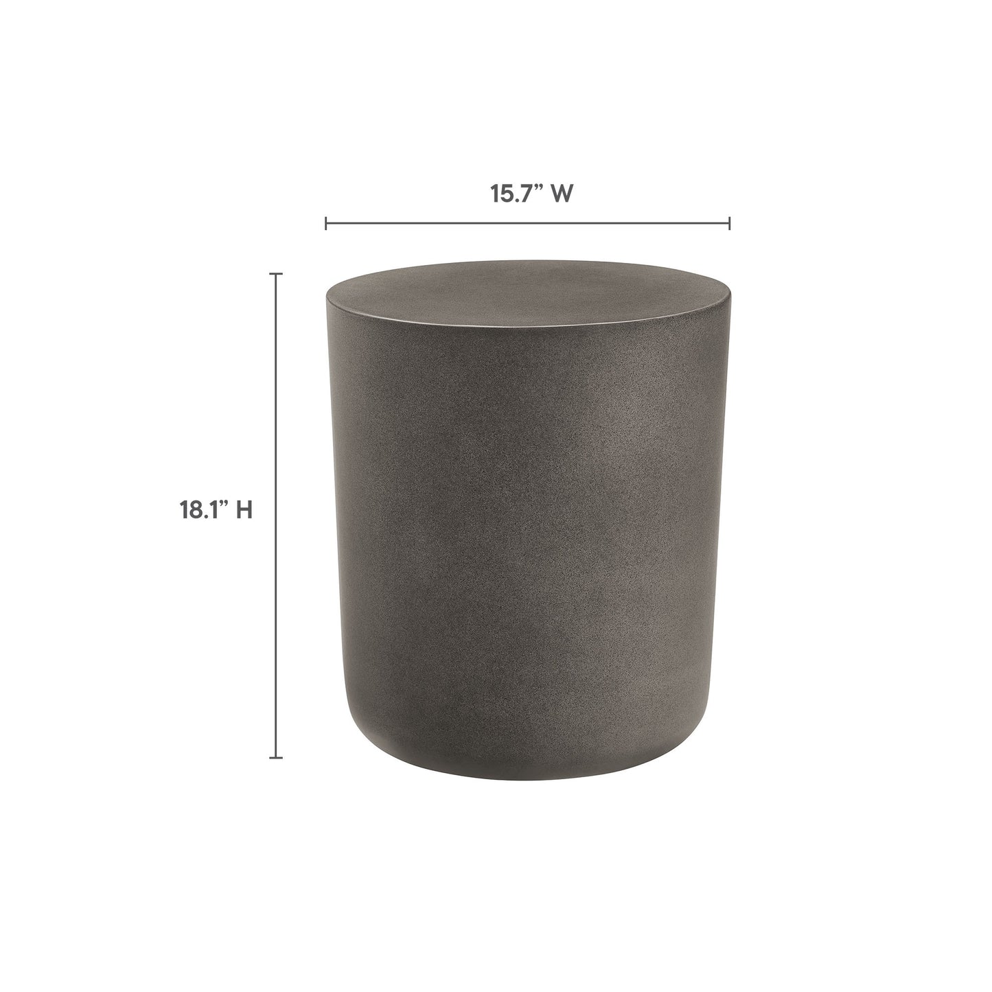 Brion Indoor - Outdoor Patio Concrete Stool in Gray by Modway (7088)