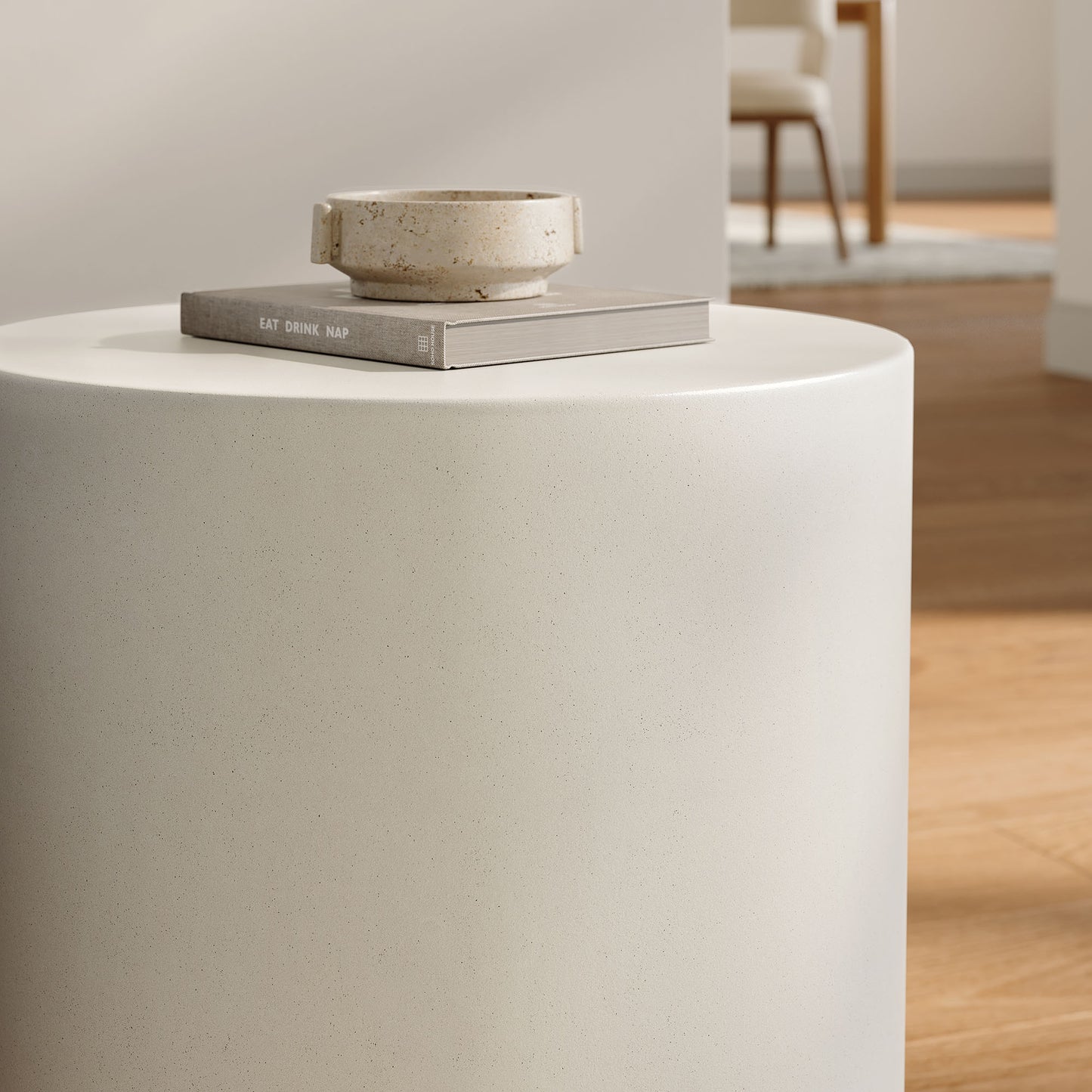 Brion Indoor - Outdoor Patio Concrete Stool in White by Modway (7088)