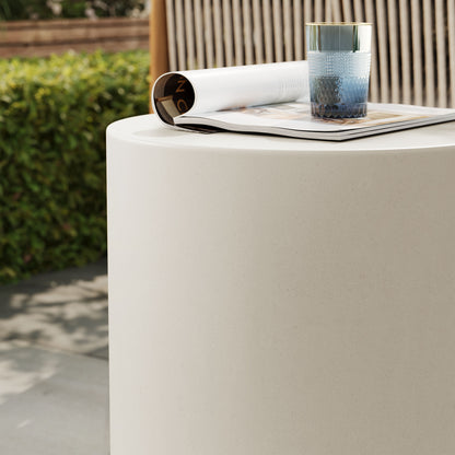 Brion Indoor - Outdoor Patio Concrete Stool in White by Modway (7088)