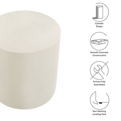 Brion Indoor - Outdoor Patio Concrete Stool in White by Modway (7088)