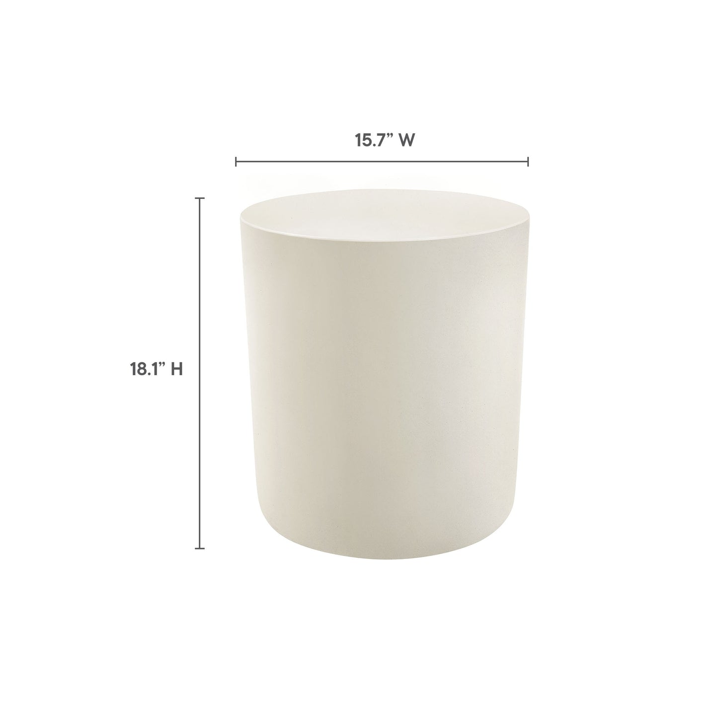 Brion Indoor - Outdoor Patio Concrete Stool in White by Modway (7088)