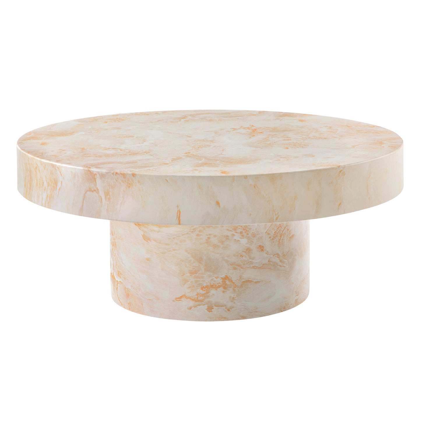 Alora Indoor - Outdoor Patio Concrete Round Coffee Table in Honey Onyx by Modway (7091)