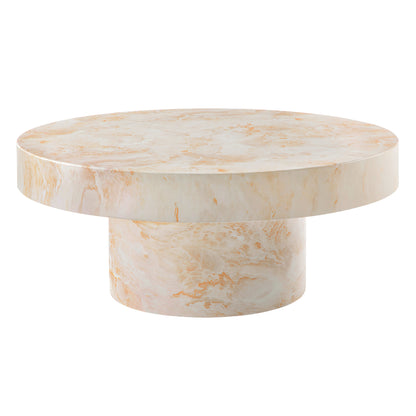 Alora Indoor - Outdoor Patio Concrete Round Coffee Table in Honey Onyx by Modway (7091)