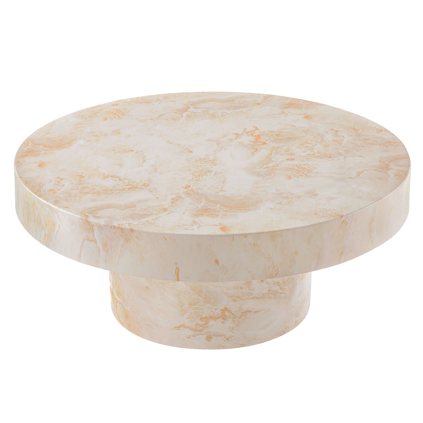 Alora Indoor - Outdoor Patio Concrete Round Coffee Table in Honey Onyx by Modway (7091)