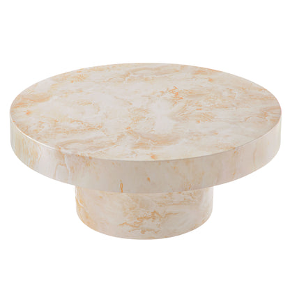 Alora Indoor - Outdoor Patio Concrete Round Coffee Table in Honey Onyx by Modway (7091)