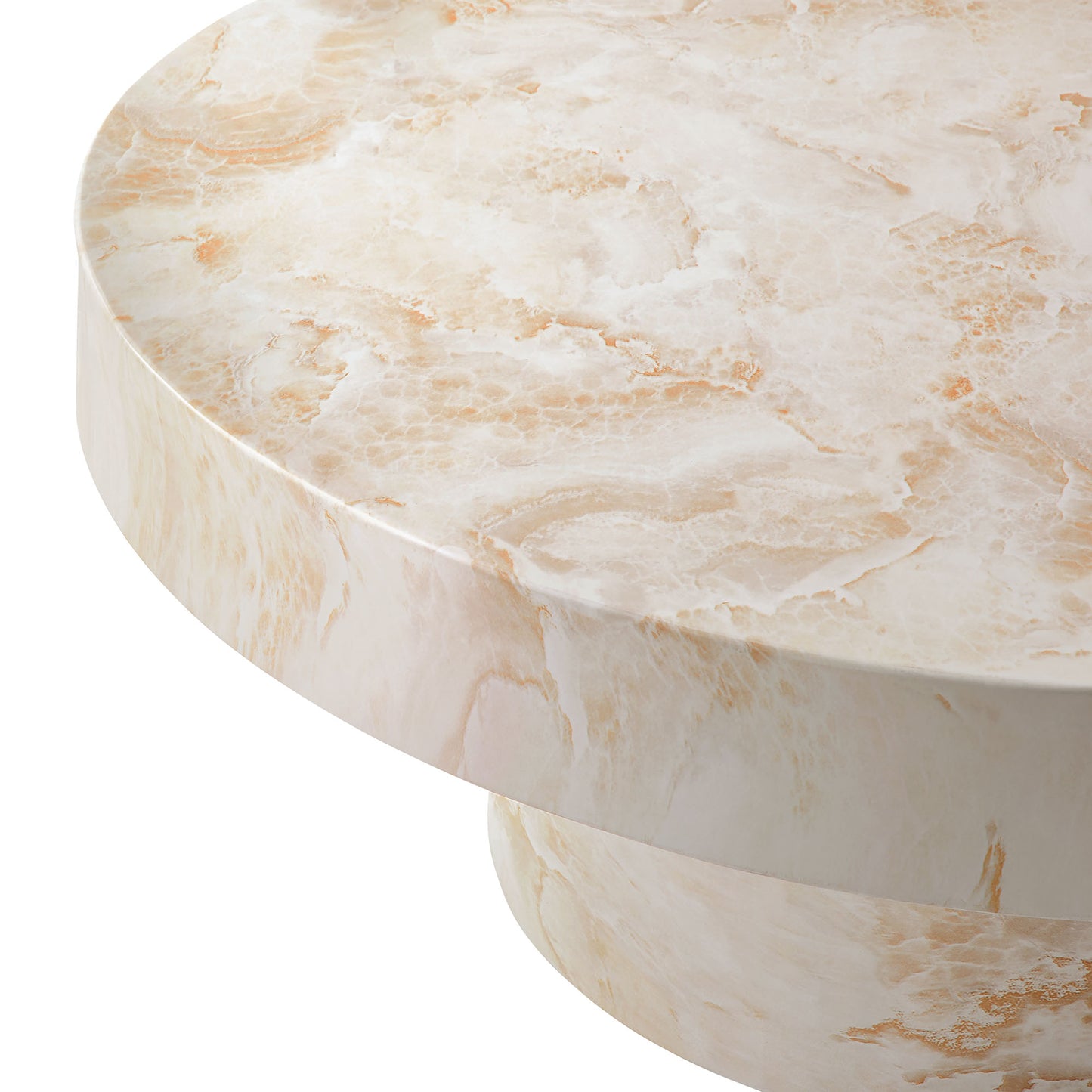 Alora Indoor - Outdoor Patio Concrete Round Coffee Table in Honey Onyx by Modway (7091)